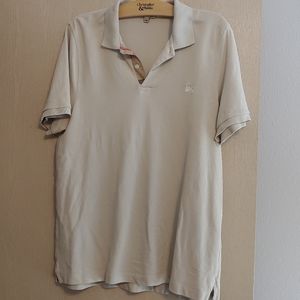 Mens Authentic Burberry Tan Polo Size Euro XL